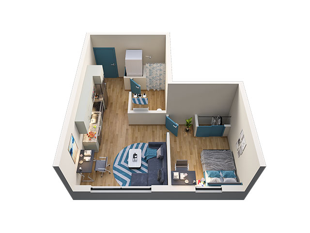 1/1 Type 1 Floor plan layout