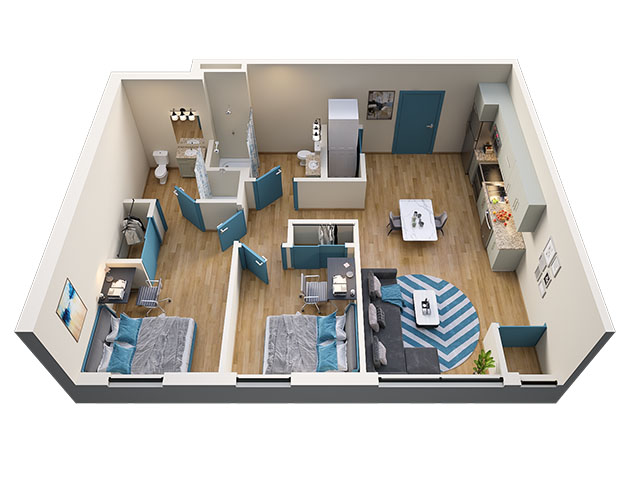 2/2 Type 1 Floor plan layout