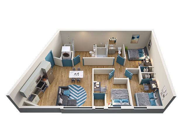 3/2 Type 1 Floor plan layout