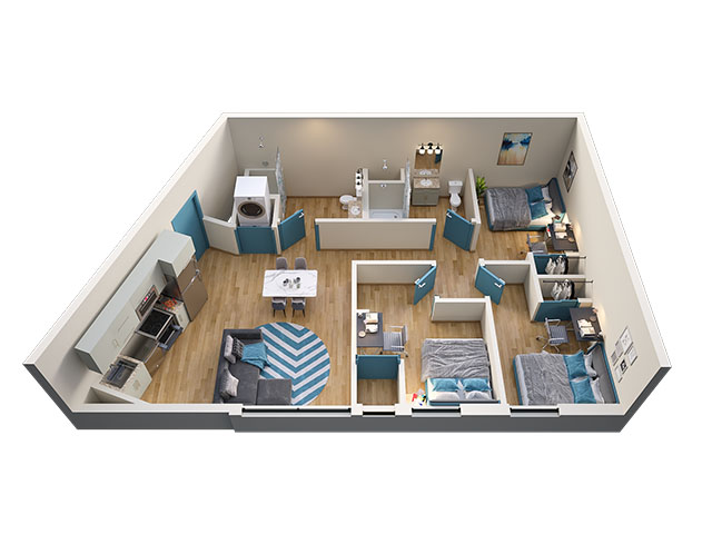 3/2 Type 1 Floor plan layout