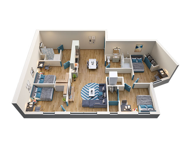 4/2 Type 3 Floor plan layout