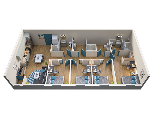 4/4 Type 1 Floor plan layout