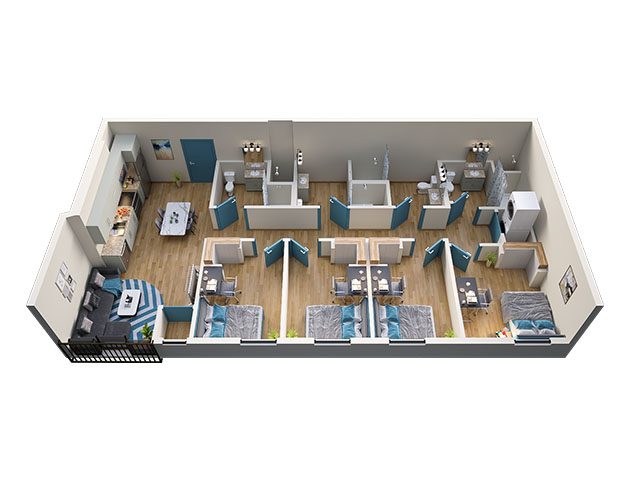 4/4 Type 3 Floor plan layout